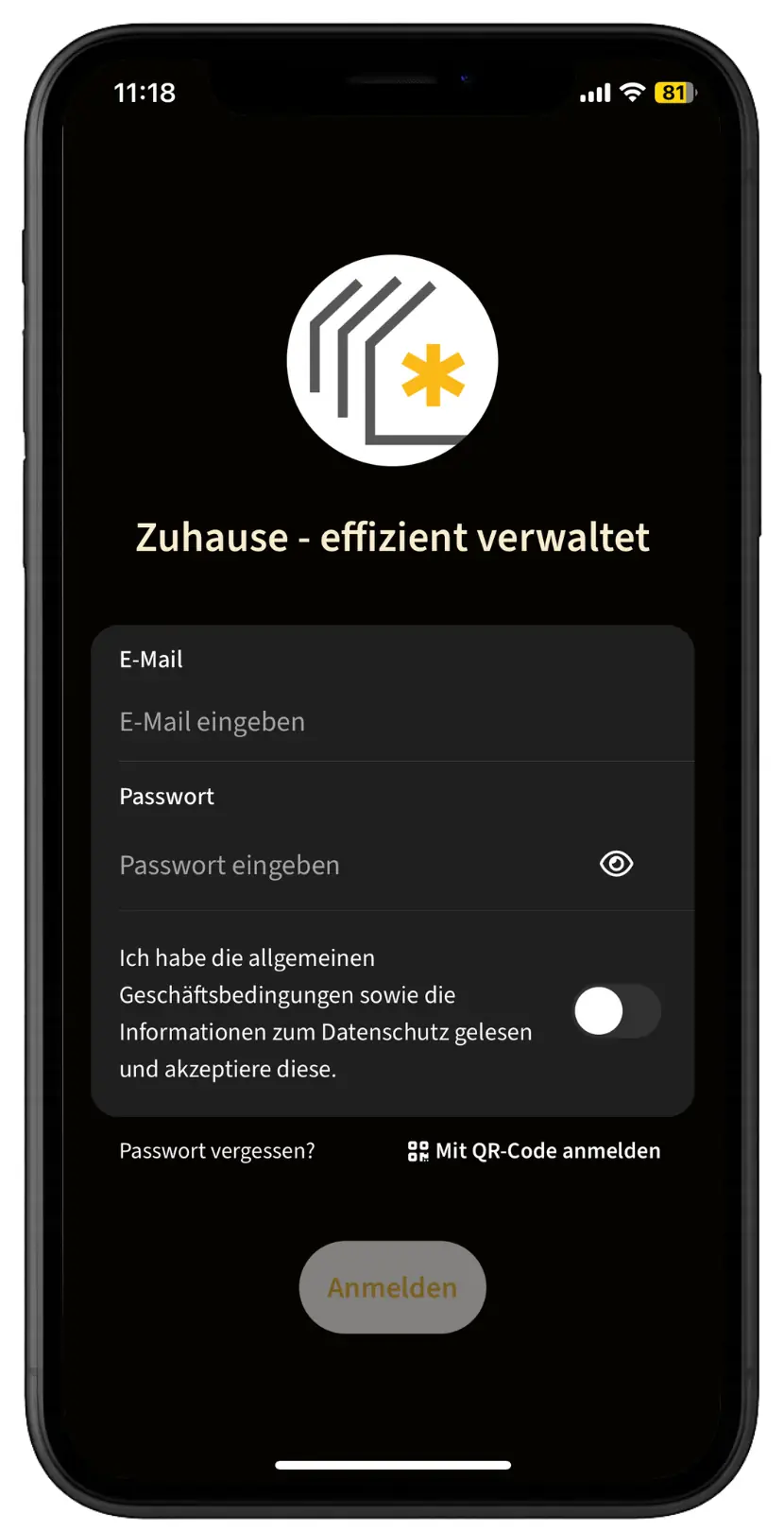 facilioo · Anmeldung