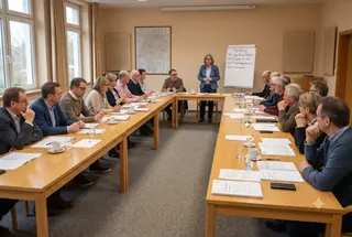 Leerer Besprechungsraum für Eigentümerversammlung einer WEG in Köln