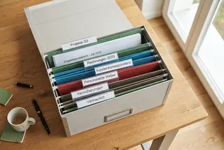 Checkliste der WEG-Unterlagen für die Steuererklärung auf einem Schreibtisch