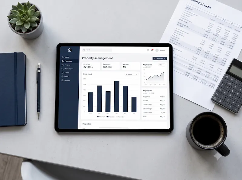 Wirtschaftsplan und digitales Dashboard einer Hausverwaltung — Kosten transparent auf einen Blick